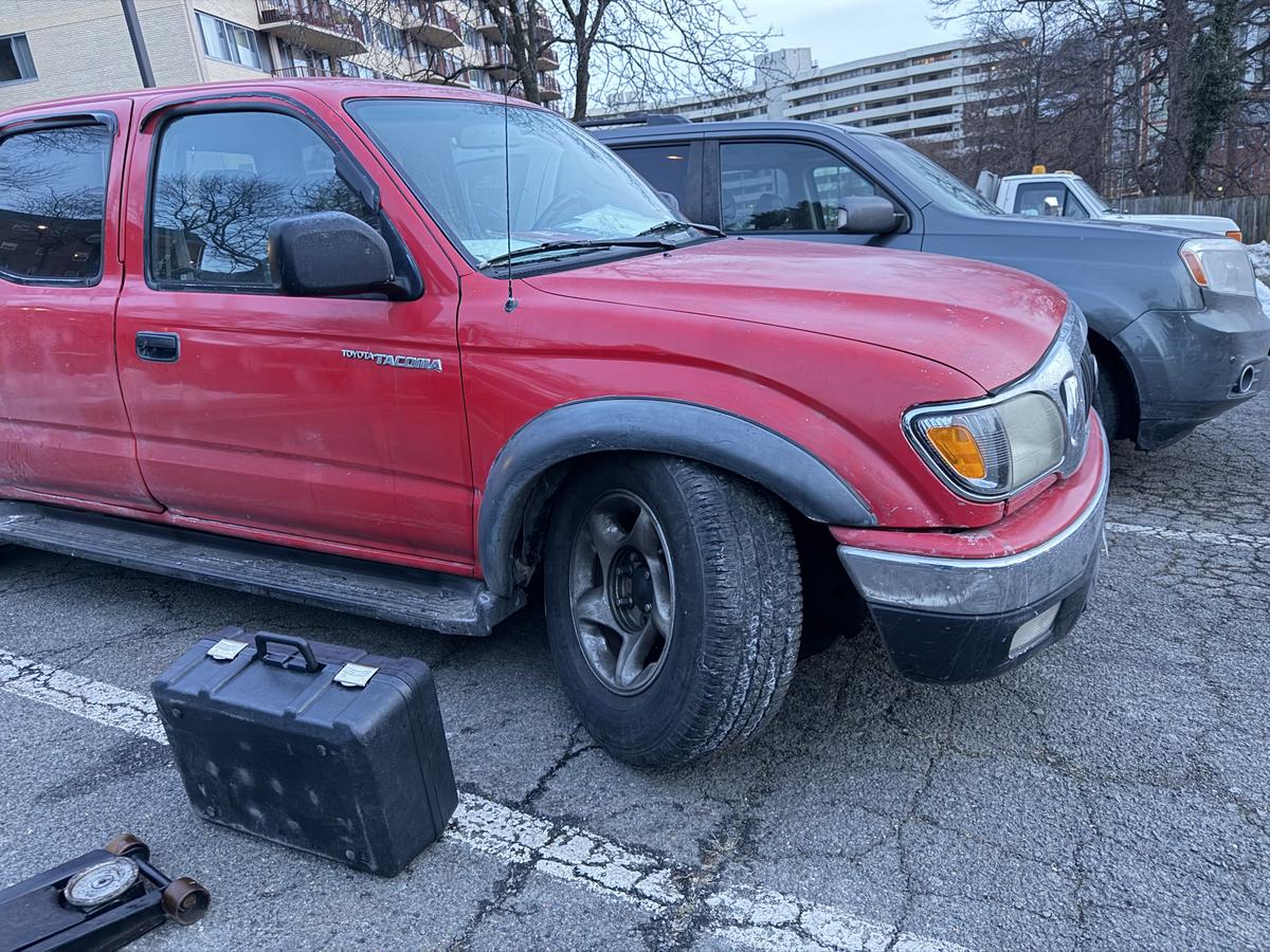 Toyota Tacoma with tool cases ready for mobile repair